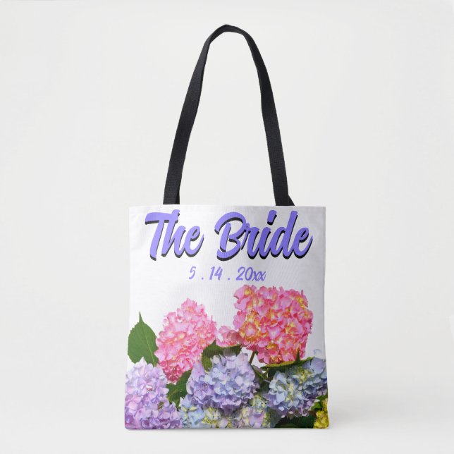 Tote Bag Bouquet d'hortensias, pour la mariée (Devant)