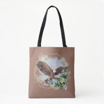 Bouquet encadré d'aigle chauve aquarelle