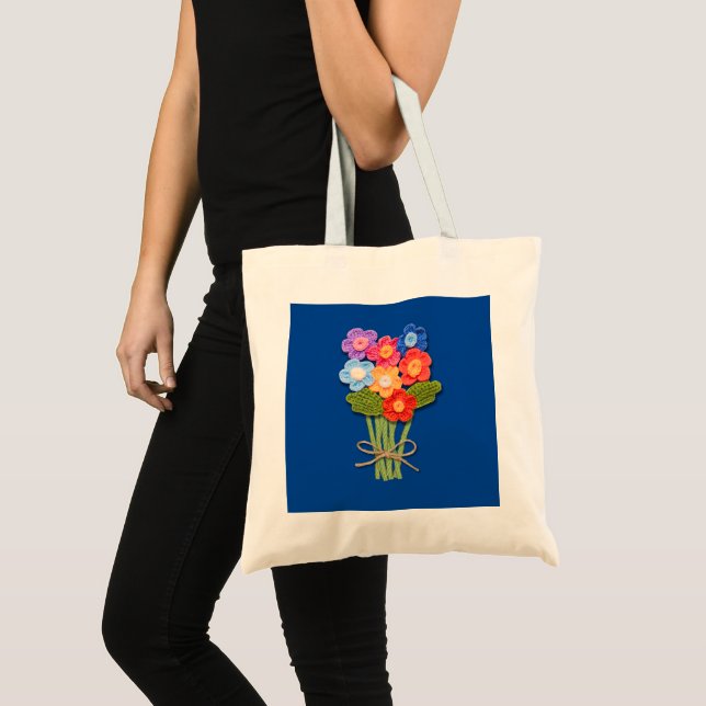 Tote Bag Bouquet Fleur Crochet, Amant Crochet, (Devant (produit))