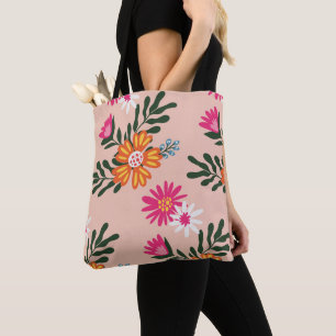 Tote Bag Bouquet Fleur Été Rose