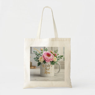 Tote Bag Bouquet floral d'aquarelle douce (pivoines, roses)