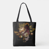 Bouquet floral foncé du Vieux-Monde avec Monogramm