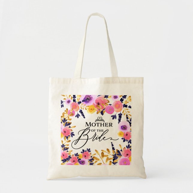 Tote Bag Bouquet Floral - Mère de la Mariée (Devant)
