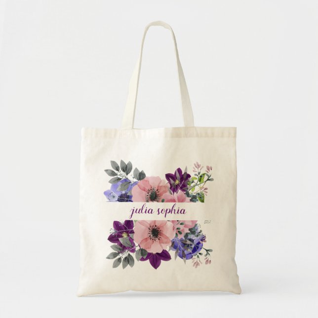 Tote Bag Bouquet Floral Personnalisé (Devant)