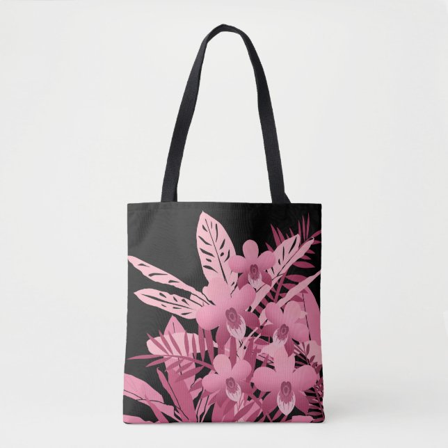 Tote Bag Bouquet rose tropical (Devant)