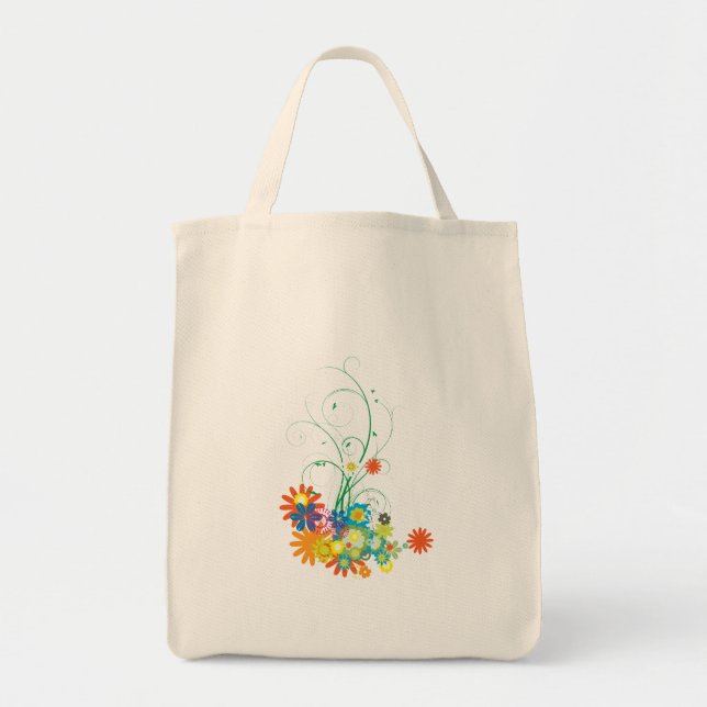 Tote Bag bouquets de fleurs de spirales vectoriel (Devant)