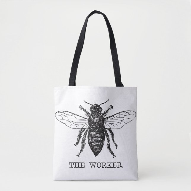 Tote Bag Bourdon noir ouvrier abeille miel (Devant)