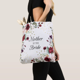 Tote Bag Bourgogne Bliss Mère de la mariée Monogrammé