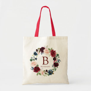 Tote Bag Bourgogne Bouquet Bold Monogramme