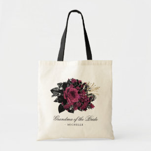 Tote Bag Bourgogne - Grand-mère de la mariée Marsala et Or