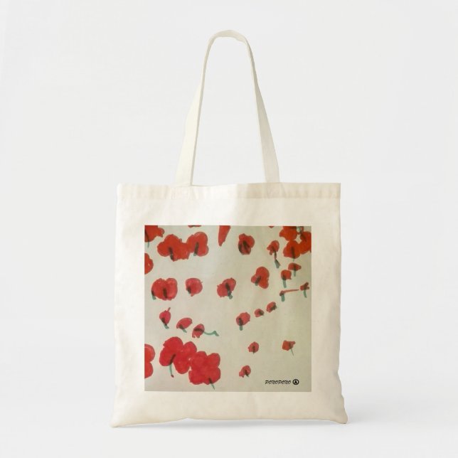 Tote Bag bourse de toile avec domaine de coquelicots (Devant)