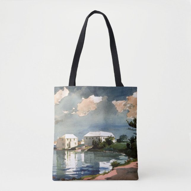 Tote Bag Bouteille de sel, tableau des Bermudes par Winslow (Devant)