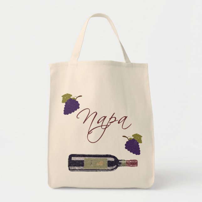 Tote Bag Bouteille de vin vintage Napa (Devant)