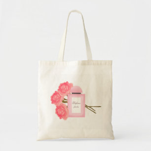 Tote Bag Bouteille Parfum et Bouquet de Rose