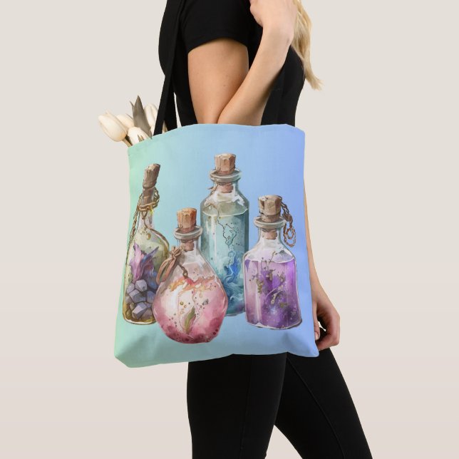Tote Bag Bouteilles de sortilèges Flacon de potion Hallowee (De près)