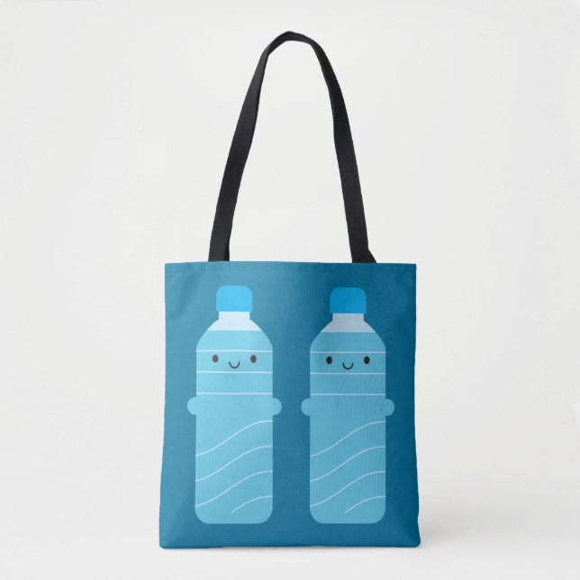 Tote Bag Bouteilles d'eau de Kawaii (Devant)