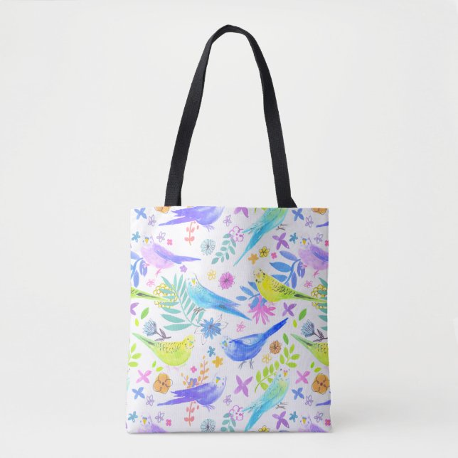 Tote Bag Bouteilles en Aquarelle Whimsical (Devant)