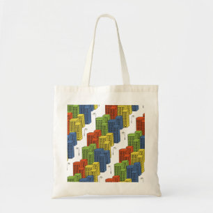 Tote Bag Bouteilles en verre, design Motif Abstrait.