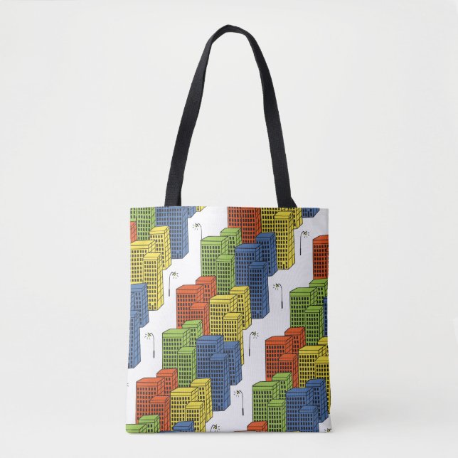 Tote Bag Bouteilles en verre, design Motif Abstrait. (Devant)