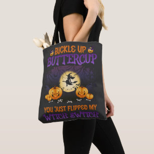 Tote Bag Bouton d'interrupteur de sorcière d'Halloween vers