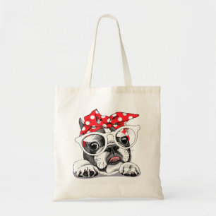 Tote Bag Bouton Et Lunettes De Tête Coloré À Chien À Couleu