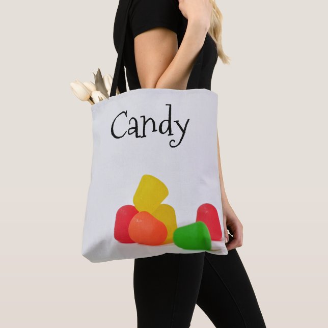 Tote Bag Boutons de bonbons Gummies Jelly Beans Halloween (De près)