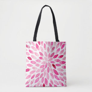 Tote Bag Boutons de brosse couleur aquarelle - palette rose