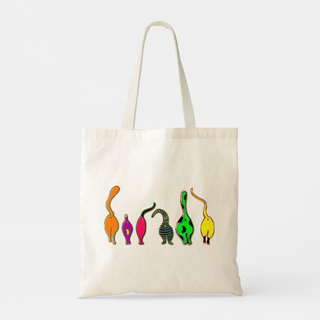 Tote Bag Boutons de chat colorés (Dos)