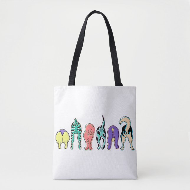 Tote Bag Boutons de chien colorés (Devant)