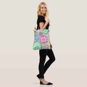 Tote Bag Boutons pastel colorés