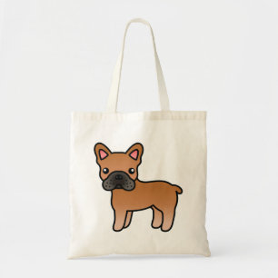 Tote Bag Bouvier français de dessin animé rouge