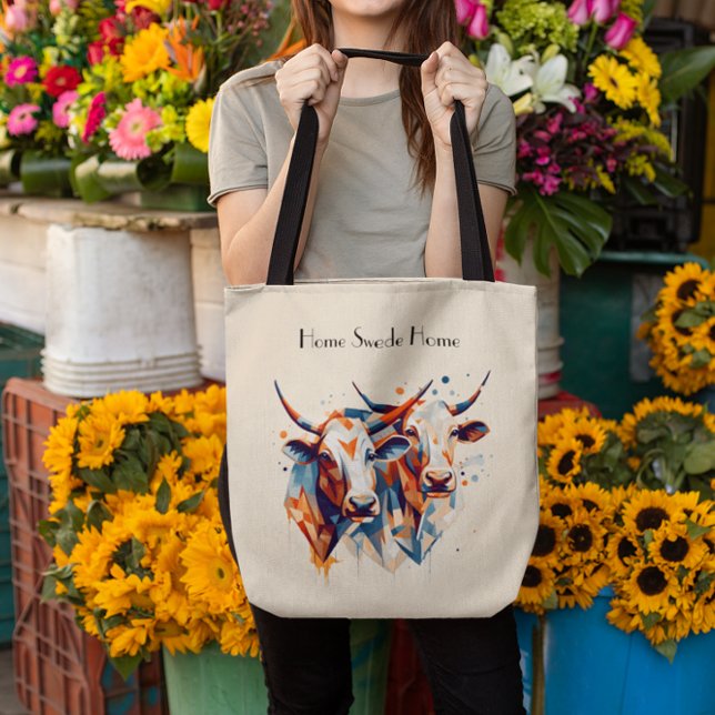 Tote Bag Bovins de ferme Scandi, sur mesure (Créateur téléchargé)