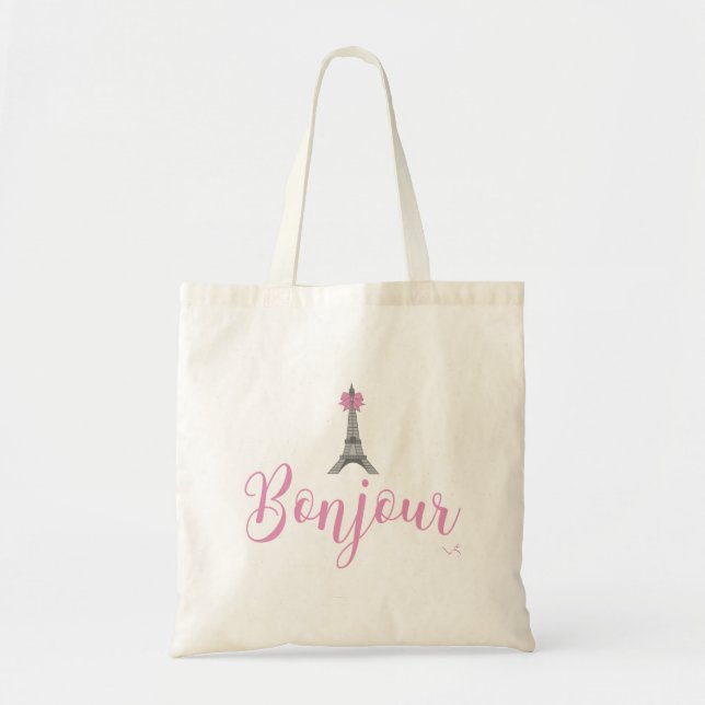 Tote Bag Bow Tour Bonjour-Eiffel unique (Devant)