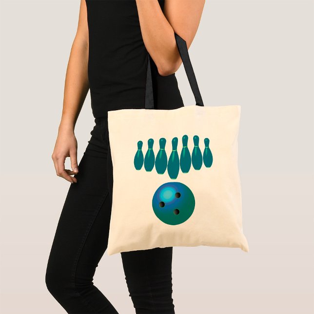Tote Bag Bowling Ball et Pins Sports amusants (Créateur téléchargé)