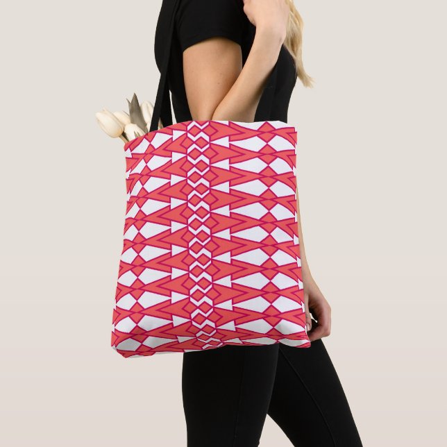 Tote Bag Bowties rouges et roses (De près)