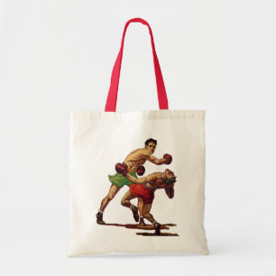Tote Bag Boxe sportive vintage, boxeurs en combat
