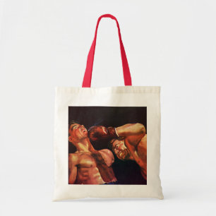 Tote Bag Boxe sportive vintage, boxeurs se frappant combat