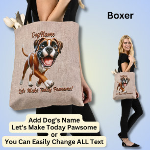 Tote Bag Boxer - Ajouter le nom du chien, modifier le texte