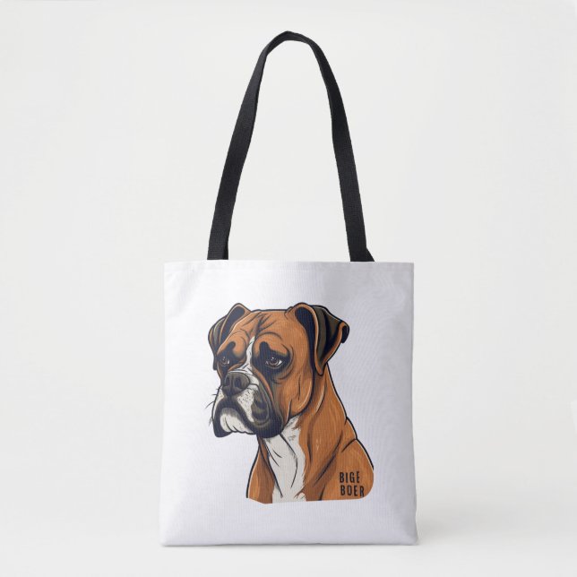 Tote Bag Boxer Bark Designs Punchy Graphic designs (Devant)