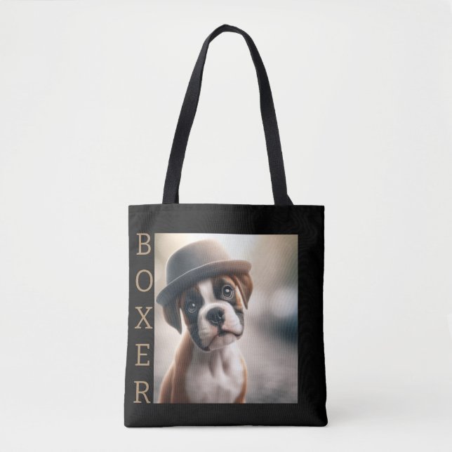 Tote Bag Boxer Chiot Mignon – Art Canin Élégant (Devant)