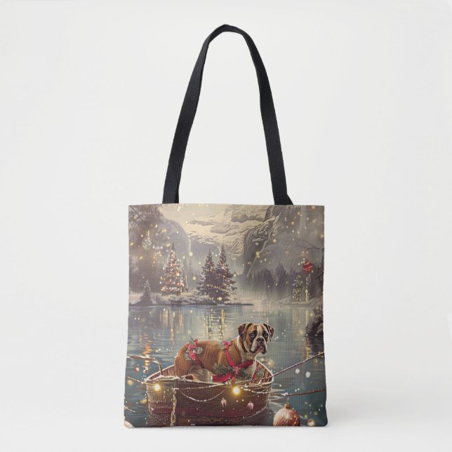 Tote Bag Boxer Christmas Festive Voyage (Devant)