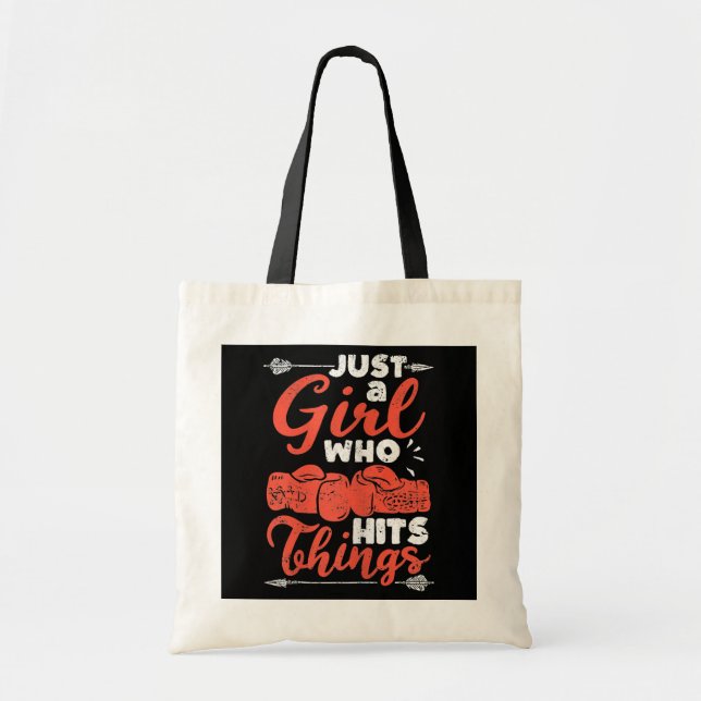 Tote Bag Boxer Femme Juste Une Fille Qui Touche Les Choses (Devant)