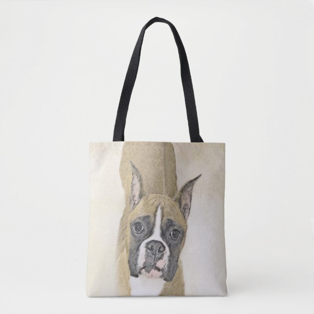 Tote Bag Boxer Peinture - Cute Original Chien Art (Devant)