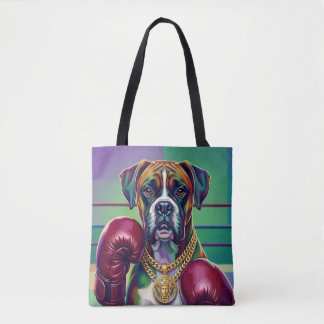 Tote Bag Boxeur de Dogue Boxeur Moderne d'Art Pop Athlète