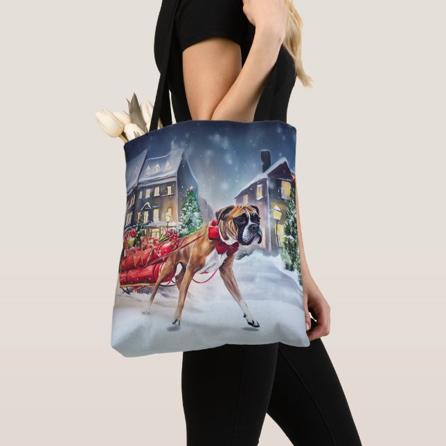 Tote Bag Boxeur Saison des Fêtes de Noël (De près)