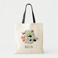 Boys Cute Wildlife Forest Animaux Fox & Name Enfan