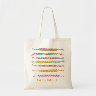 Tote Bag Bracelets d'amitié colorés illustrations personnal