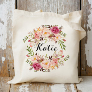Tote Bag Braidsmaid Floral Rustique Personnalisé