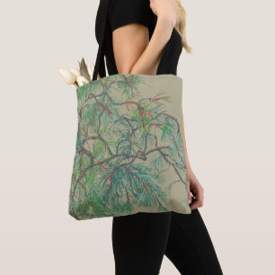 Tote Bag Branche d'arbre à pin, Art floral Botanique du Nor
