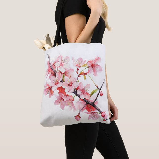 Tote Bag Branche de fleurs de cerises (De près)